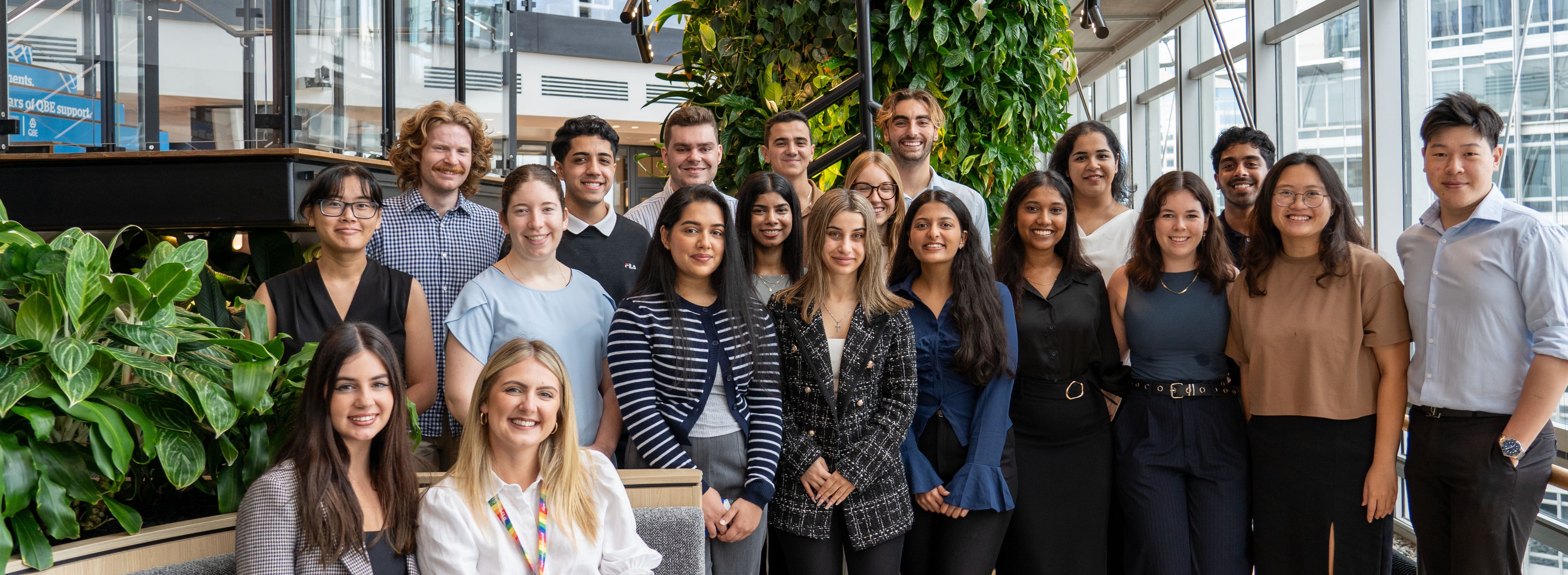 QBE graduates pose for group photo in QBE Sydney office